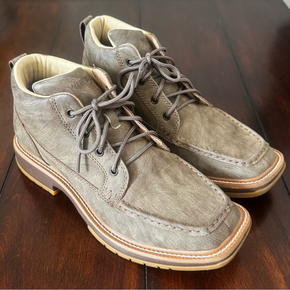 NWOT Wrangler Men's Square Moc Toe Lace-Up Boots Size 9.5 - Picture 3 of 9